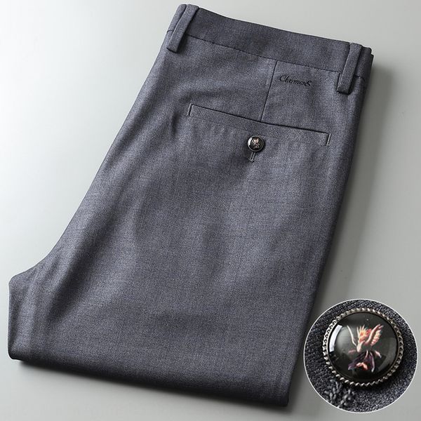 

british business casual casual straight summer slim pants men's high end men's pants pveej, Blue