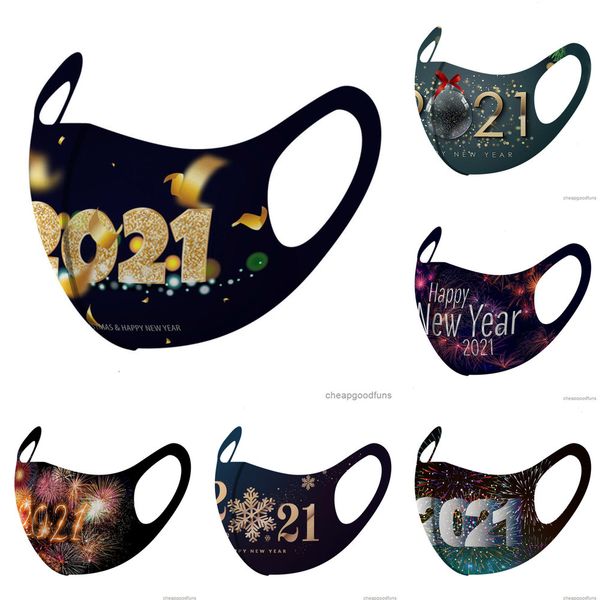 

u4gfcin stock face designer mask 2021 new year printed mouth masks cold-proof breathable dustproof 3d stereo ice silk facemask 6