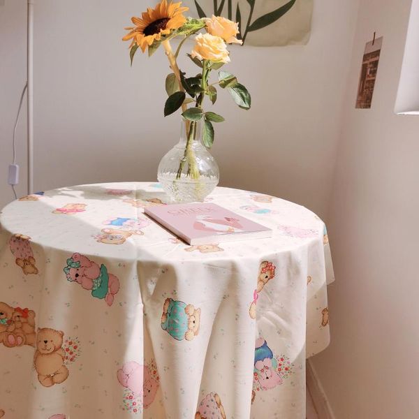 

korean ins bear tablecloth home kitchen table decor chic picnic cover backdrops
