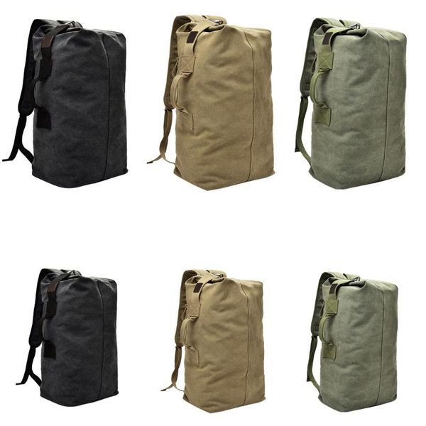 

canvas backpack travel rucksack shoulder hiking camping bag outdoors
