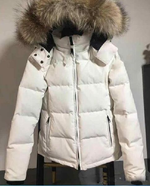 

winter jacket women's down jacket down & parkas real wolf fur hoodie collar white duck outerwear coats women of fashion parka, Black