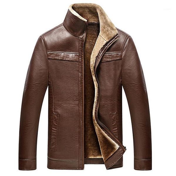 

winter thick warm coat men fur collar jackets and coats brand clothing jaqueta masculino inverno outerwear leather jackets parka1, Black