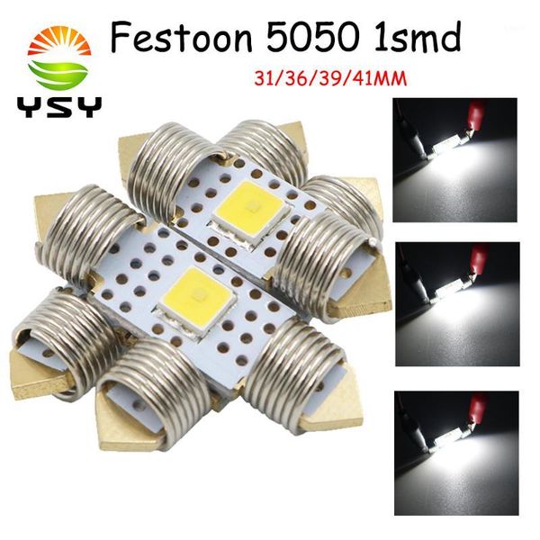 

emergency lights ysy 50pcs festoon 31mm 36mm 39mm 41mm led bulb c5w c10w super bright smd auto interior doom lamp car styling light1