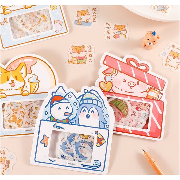 

мохамм 40 шт. симпатичные домашние животные серия kawaii наклейки украшения скрапбукинг бумага творческие стационарные школы поставки mohamm