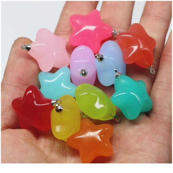 

10pcs/lot 23 x24 mm acylic five-point star charms beads for diy earrings pendant keychain handmade jewelry making diy bbymov