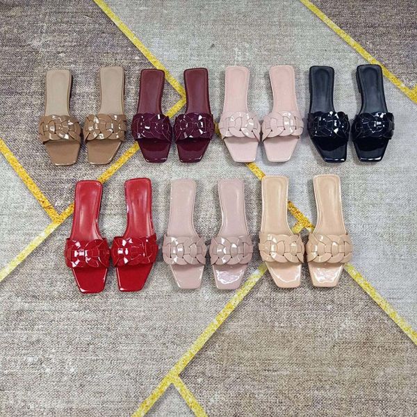 

with box woman genuine leather slippers shoe sandals beach slide slippers scuffs slippers casual shoes for lady by shoe02 05, Black