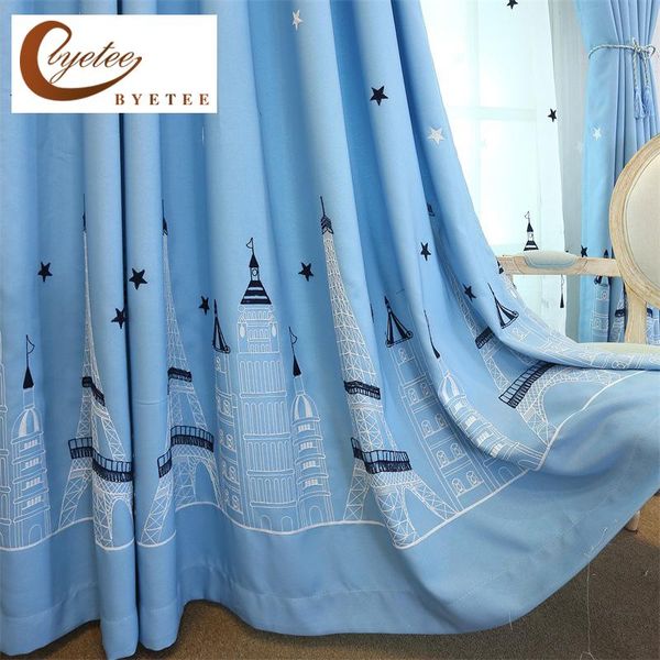 

embroidery curtain window boy children room cartoon finished blackout kids curtains for bedroom living rideaux