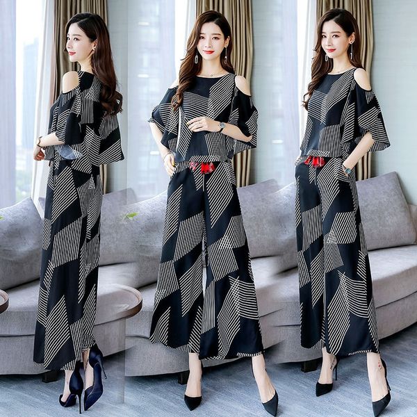

cute suit suitwide leg pants suitwide-leg pants set 2020 summer new elegant socialite fashionableshoulder plaid two-piece set yzc0m, Gray
