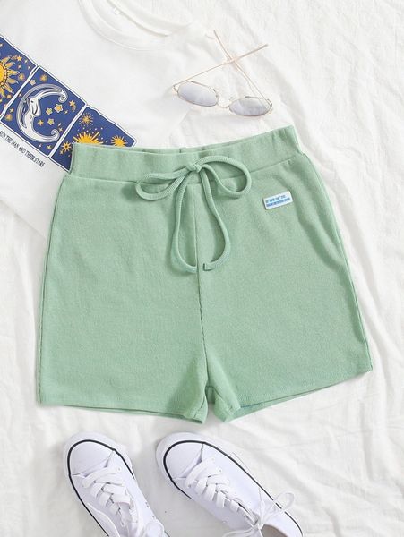 

patched detail biker shorts i5wc#, Black