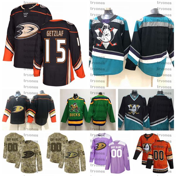 

2021 anaheim ducks ryan getzlaf stitched jerseys customize alternate black shirts #15 ryan getzlaf hockey jerseys 25th patch s-xxxl, Black;red