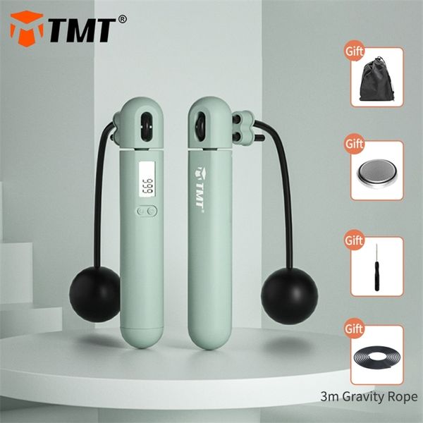 

tmt electronic jump rope with counter speed wireless skipping adjustable crossfit anti-slip handle for workout jumping training 220317