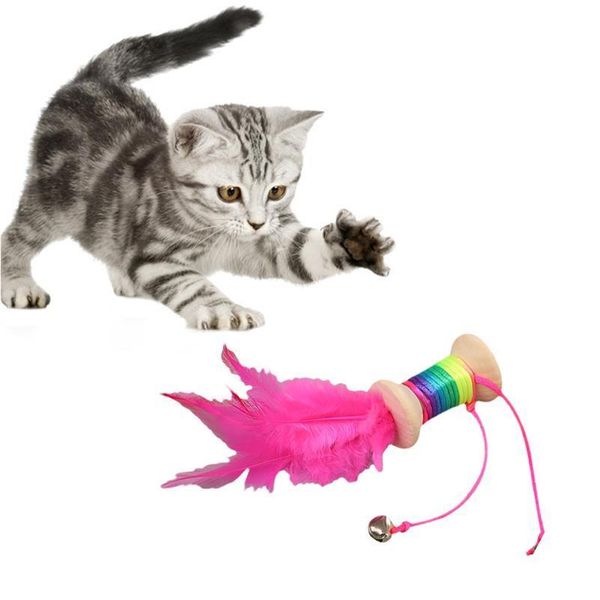 

1pc cat toy fake feather ball decor cat interactive toy cat teaser toys for kittens pet supplies rand jllvjh