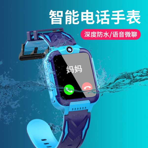 

v10 waterproof positioning touch screen new p children's smart watch phone tsq3q90d, Blue
