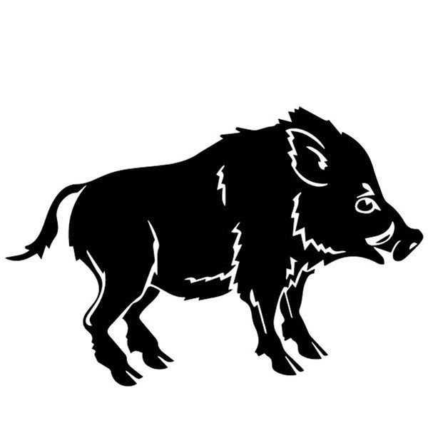 

15.9cm*10.6cm ferocious wild boar pattern car sticker body of car vinyl decal black/silver c4-2348