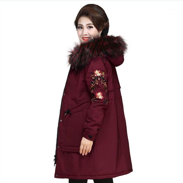 

2019new winter women parka coat korean padded jacket thicken female models in the long section hooded cotton padded warm coat 5x1, Black