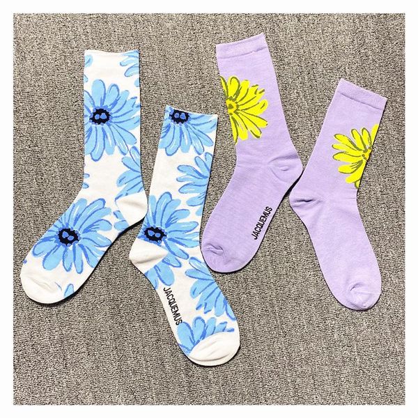 

drop ship crew cotton socks taro dusk purple sun flower sunflower daisies daisy lady blue 2020 vogue new street fashion1, Black