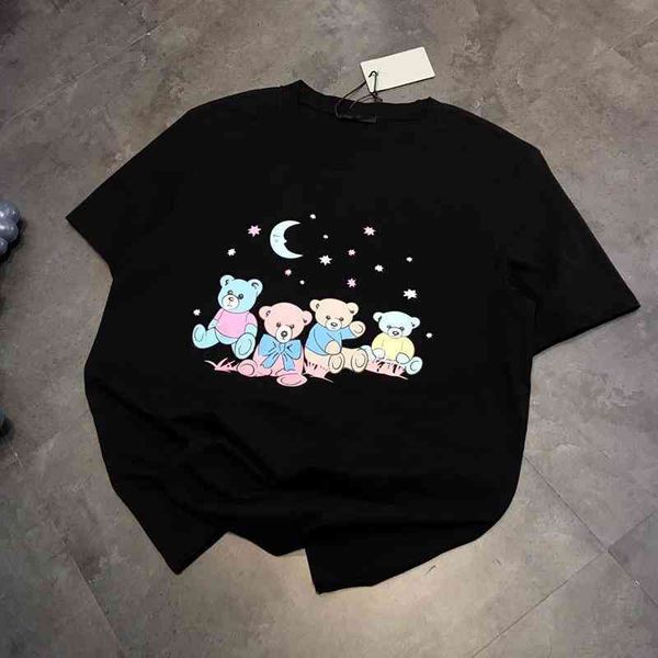 

2022 factory wholesale new summer korean t-shirt lovers casual loose men's and women's round neck short sleeves, White