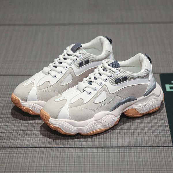 

dress shoes women casual 2021 white vintage platform sneakers thick bottom height increasing 6cm chunky swing slimming, Black