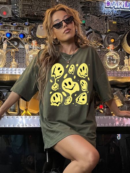 

cartoon graphic oversized tee x4df#, White