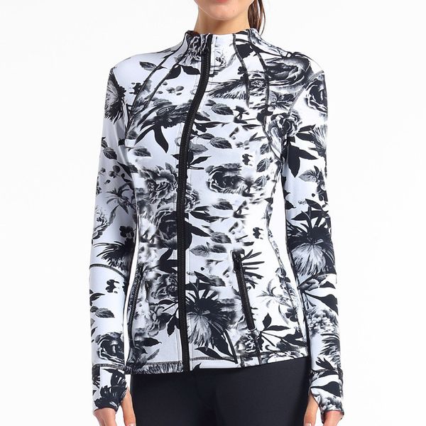 

long sleeve t-shirts women yoga outfits gym compression tights womens sports wear fitness yoga training zipper jacket, White;red