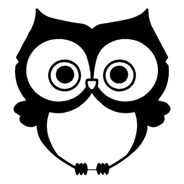 

13*13.6cm cartoon vinyl car stickers cute owl decorative decal car styling accessories black/silver s1-2378