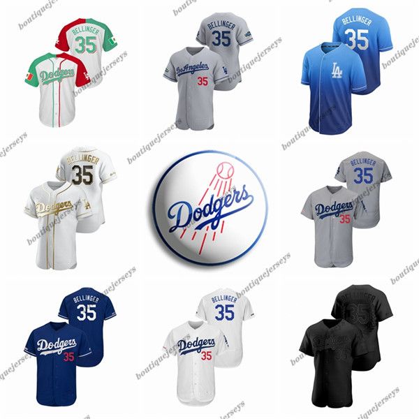 

custom men women kids los angeles dodgers 35 bellinger 35 belli home black blue white gray baseball cody jerseys 01, Blue;black