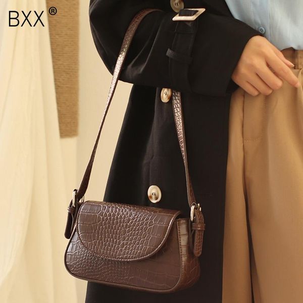 

cross body [bxx] crocodile pattern pu leather crossbody bags for women 2021 spring trend shoulder handbag lady travel bag hq619