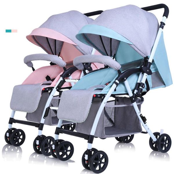 

twin baby stroller lightweight folding double stroller absorber baby high landscape can sit reclining