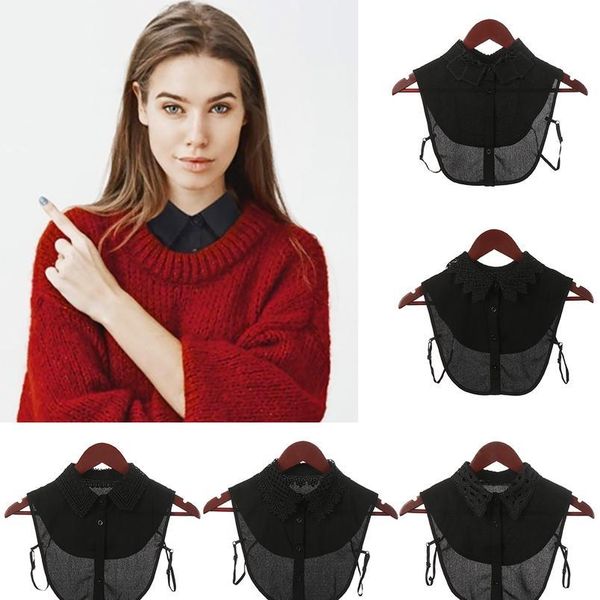 

vintage fake collar shirt detachable collars solid shirt lapel blouse men women black white shirt clothes acc qylcyw, Blue;red