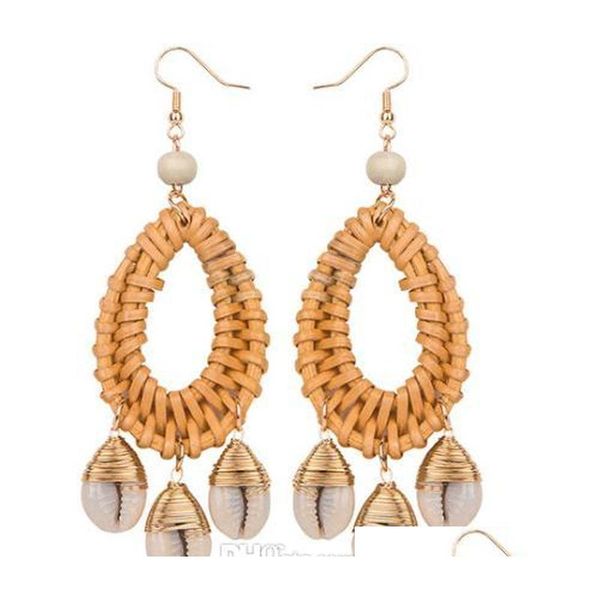 

fashion jewelry women's shell cane weave conch earrings hand-woven sea wind ova sqczmm dh_seller2010, Silver