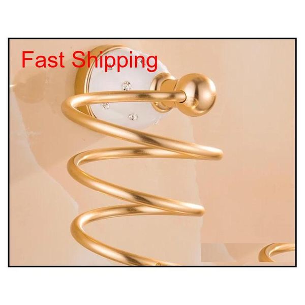 

wall mounted bathroom hair dryer holder hair dryer rack solid brass golden/chrome diamond storage r qylbne packing2010