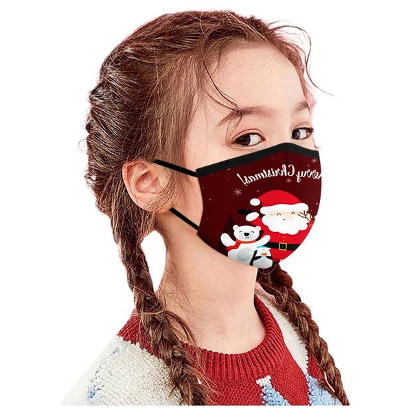 

children newprinting christmas washable elements fashion floral adjustable breathable masks maske weihnachten designer mask