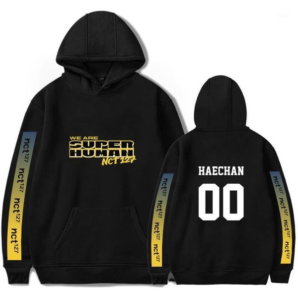 

nct 127 new we are superhuman same paragraph new hoodie loose printed casual hooded sweatshirt long sleeve trend casual wear1, Black