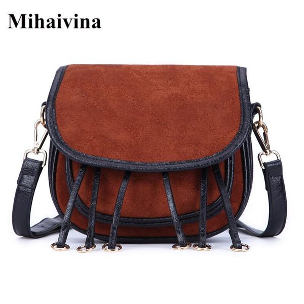 

mihaivina vintage saddle bag female shoulder bags for women crossbody pu leather handbag tassel messenger casual waist belt bag