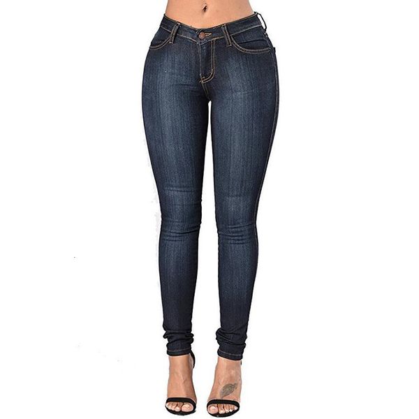 

summer new women's tapered slim jeans pencil pants, Blue