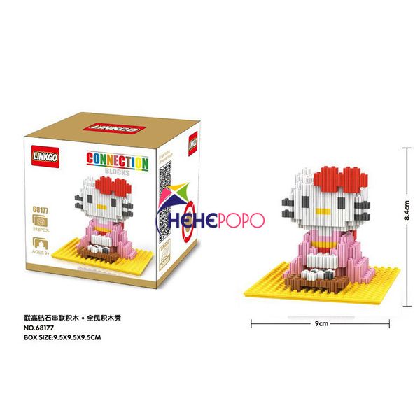 

240pcs 68176 68177 cute hello cat block model middle bricks building block kr style educational toy easy for kids assemble bbyhnl homebag