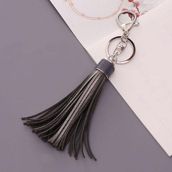 

casual leather tassels women keychain bag pendant alloy car key chain ring holder retro jewelry llavero gl5004 h jllzuv