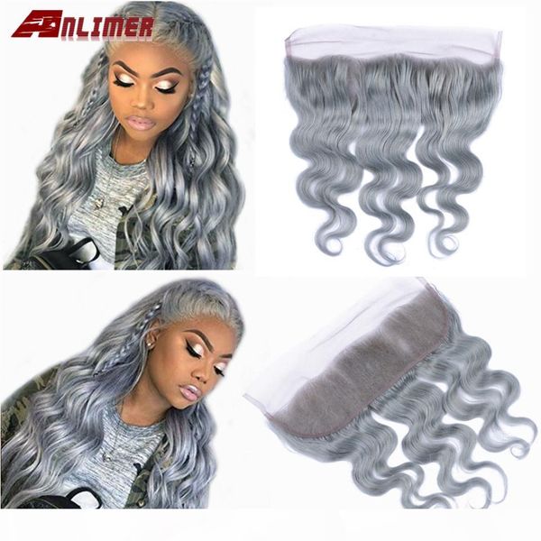 

gray 613 blonde brazilian body wave lace frontal grey 613 13*4 ear to ear lace frontal closure remy human hair frontal 8-20 inch, Black;brown