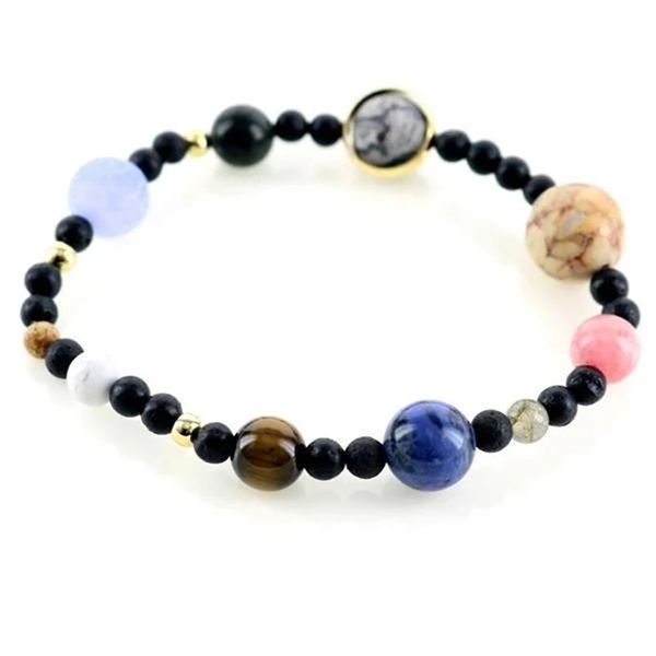

charm bracelets miniverse bracelet planets solar system stone gift stretch bangle jewelry for women fashion pendant accessories, Golden;silver