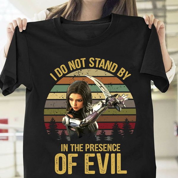 

alita battle angel i don't stand in the presence of evil black 3xl summer man tees new plus size sport hooded sweatshirt hoodie t shir