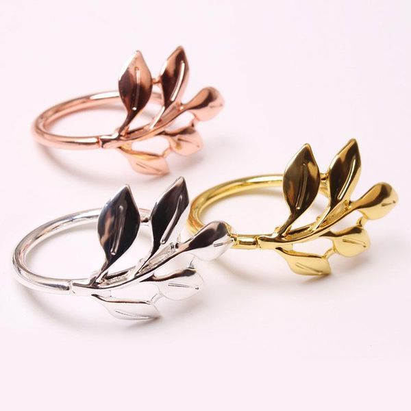 

napkin rings leaves gold silver christening bangle party wedding gifts circle dinner table decor1