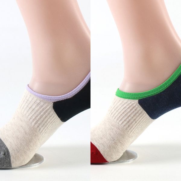 

casual autumn winter splicing thin cover jacquard sweat absorption sports men's leisure boat cotton cotton socks boat socks 10cvw, Black