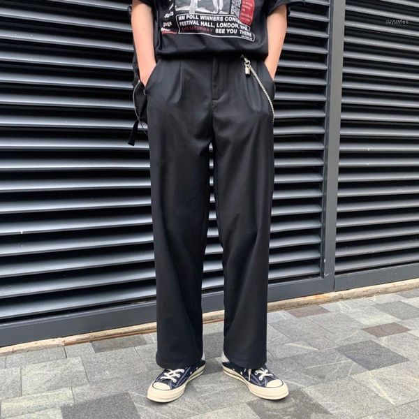 

2020 new listing spring and summer fashion trend korean version of the couple wind casual straight sweatpants joggers streetwear1, Black