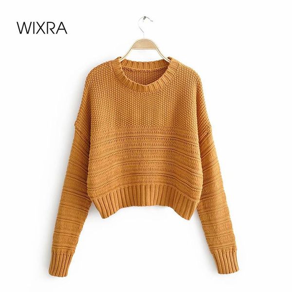 

women's sweaters wixra autumn sweater womens korean elegant loose knitted o neck warm female pullovers fashion solid, White;black