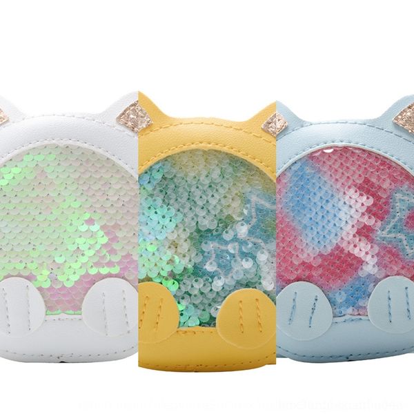 

1tnlp korean change pu cartoon cat children's one shoulder straddle bag sequins princess baby sequins new accessories small round bag i