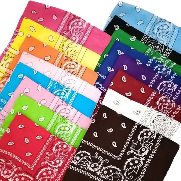 

55*55cm fashion black scarf 100% cotton hip-hop paisley square scarf punk diy wrap band head hair scarf t200429, Blue;gray