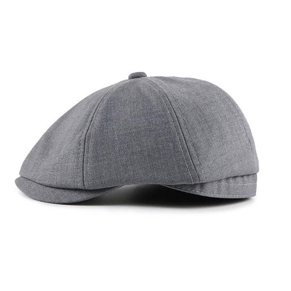 

flat beret cap casual winter warm england style classic octagonal hat -mx8, Blue;gray