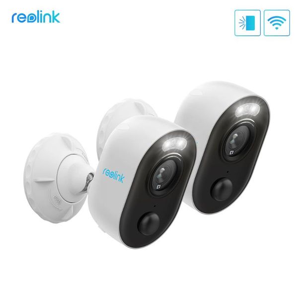 

reolink lumus [2 pack] outdoor spotlight wifi camera 1080p full hd color night vision pir motion detection 2-way audio