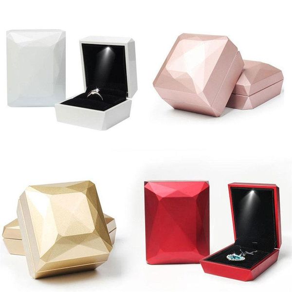 

creative piano paint jewelry display boxes storage case engagement wedding earring ring pendant jewelry box with led lights