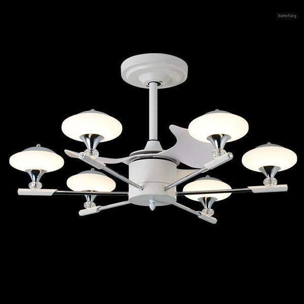 

frequency conversion remote control mute fans light nordic modern creativity 33 inch bedroom home acrylic led pendant fans lamp1